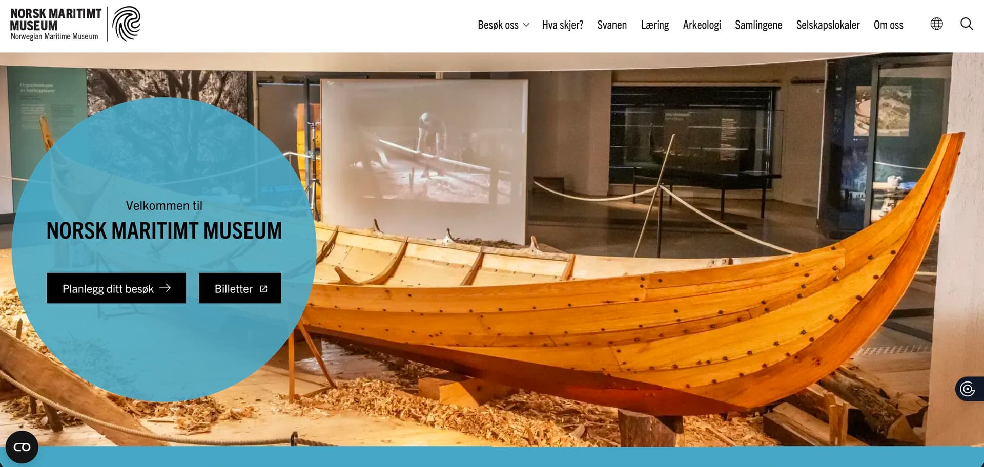 Før: lokaleinfo som underside på museumsside